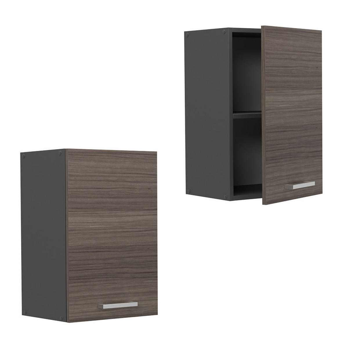 HÄNGESCHRANK R-Line Edelgrau 40 cm - Anthrazit/Braun, Holzwerkstoff (40/60/31cm) - Vicco