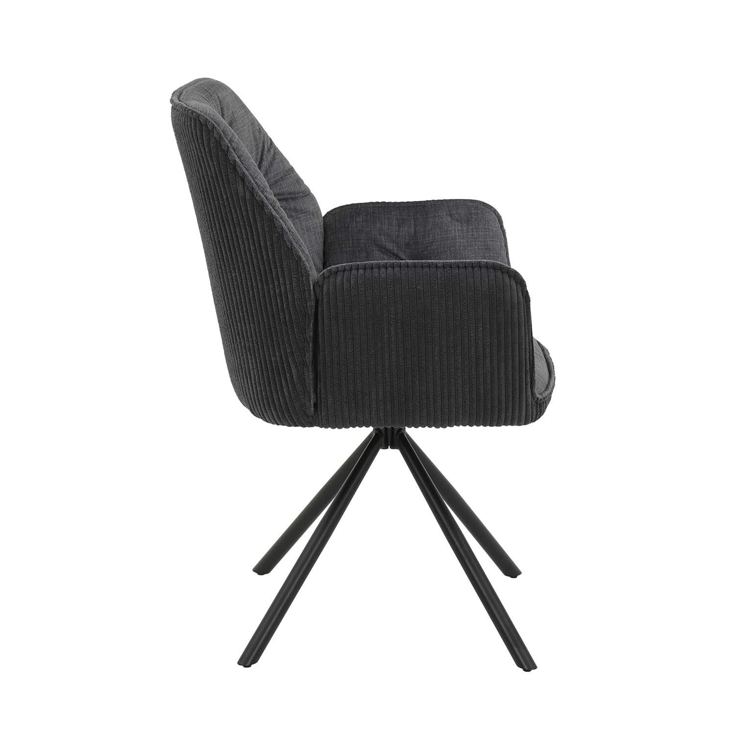 Thumbnail - Hela Vertriebs GmbH Armlehnstuhl, Anthrazit, Textil, 56x89x61 cm, Esszimmer, Stühle, Esszimmerstühle, Armlehnenstühle