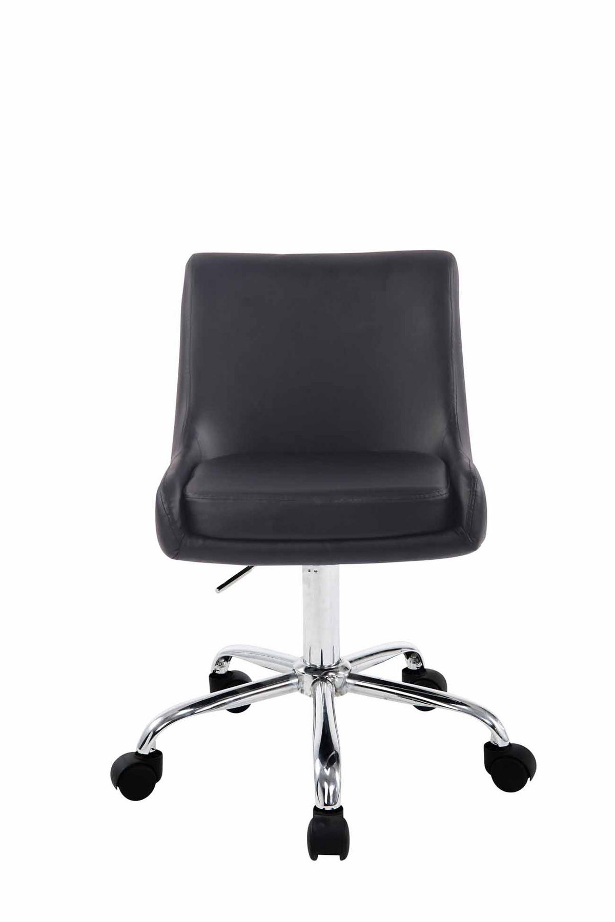 HOCKER Lederlook schwarz - Chromfarben/Schwarz, Textil/Metall (43/76/50cm) - CLP