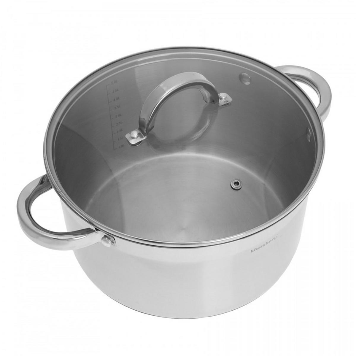 TOPF Silber 24/24/13.5 cm KB7126 - Silberfarben, Metall (24cm) - Klausberg 