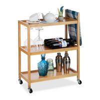 SERVIERWAGEN - Hellbraun, Holz/Holzwerkstoff (58/76.5/30cm) - Relaxdays