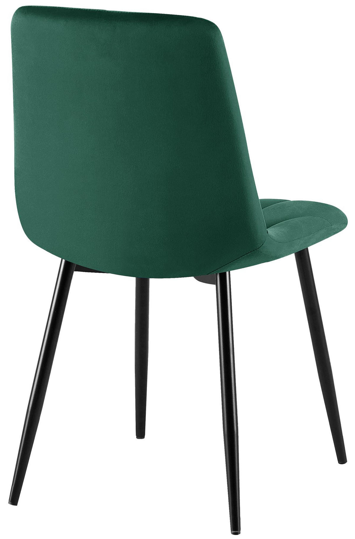 STUHL 2er Set Samt Grün - Schwarz/Grün, Textil/Metall (45/85/55cm) - CLP