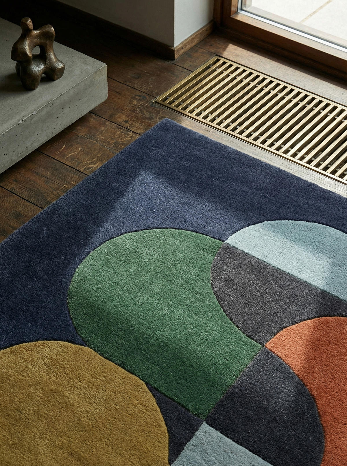 TEPPICH Schurwolle handgetuftet geometrisch HULL-Beverley, Dunkelblau 200x300 cm - Multicolor, Textil (200/300cm) - KADIMA DESIGN