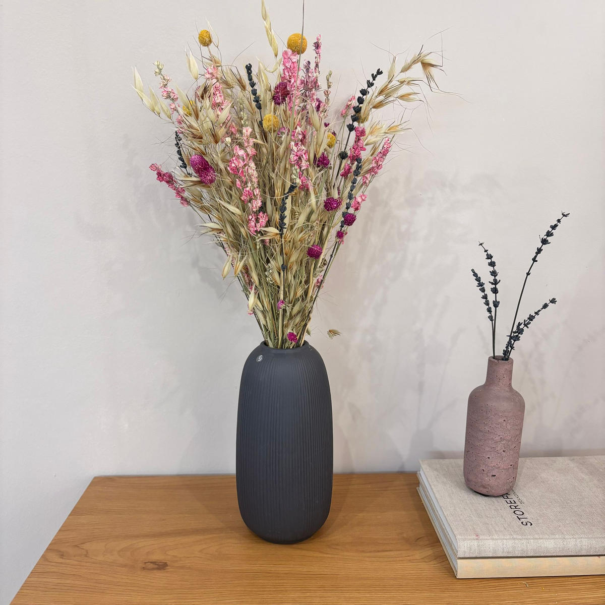 WIESENGLÜCK - Natürlicher Trockenblumenstrauß in beige-rosa - beige / 50 cm - Beige, Naturmaterialien (50cm) - Lykke & You