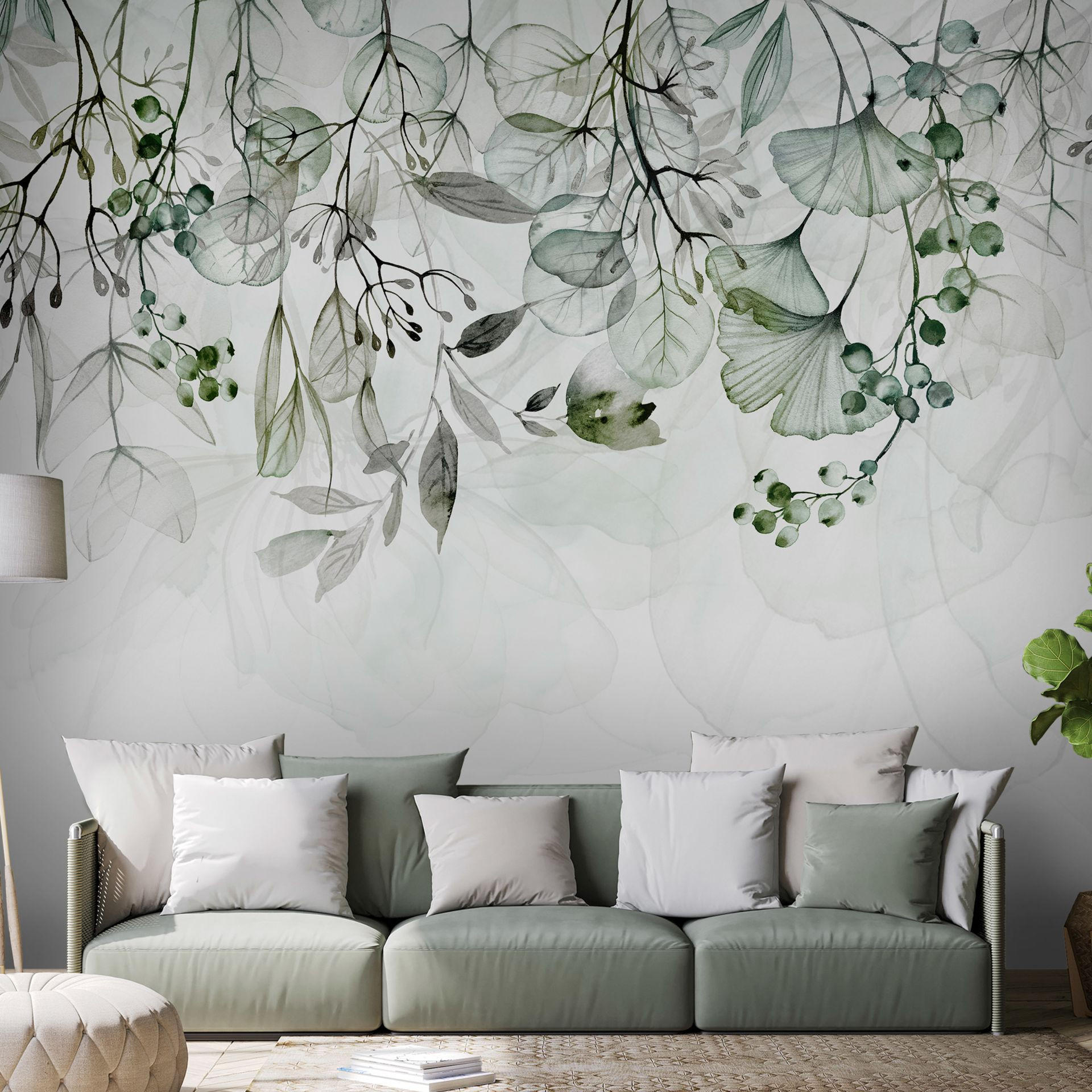 VLIESTAPETE Grün 300/210 cm - Weiß/Grün, Textil (300/1cm) - KUNSTLOFT