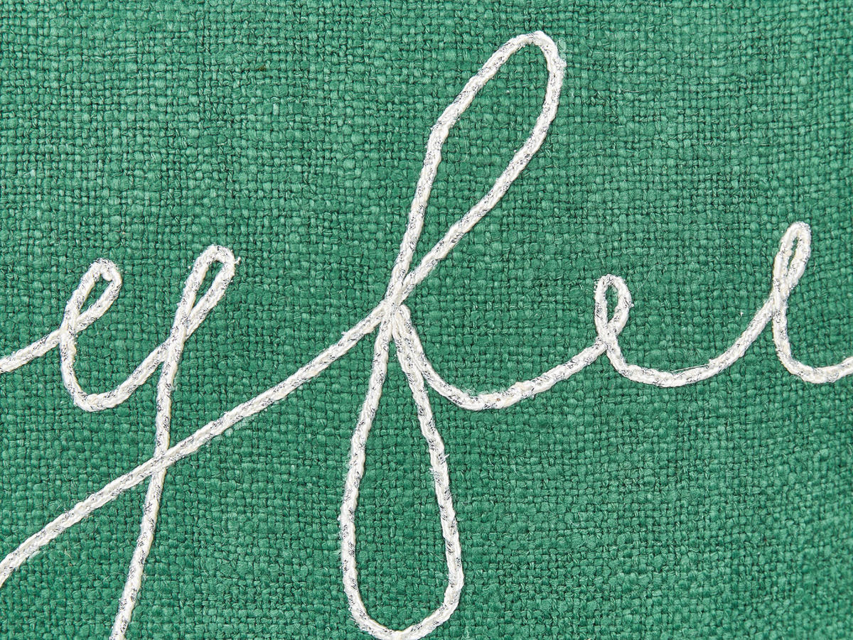 DEKOKISSEN Grün 45/45 cm Elettaria - Weiß/Grün, Textil (45/45/7cm) - Beliani