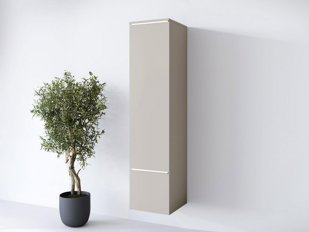 HÄNGEVITRINE Vera 001 mit LED Beleuchtung - Kaschmir/Alufarben, Holzwerkstoff/Kunststoff (30/130/33cm) - MIRJAN24
