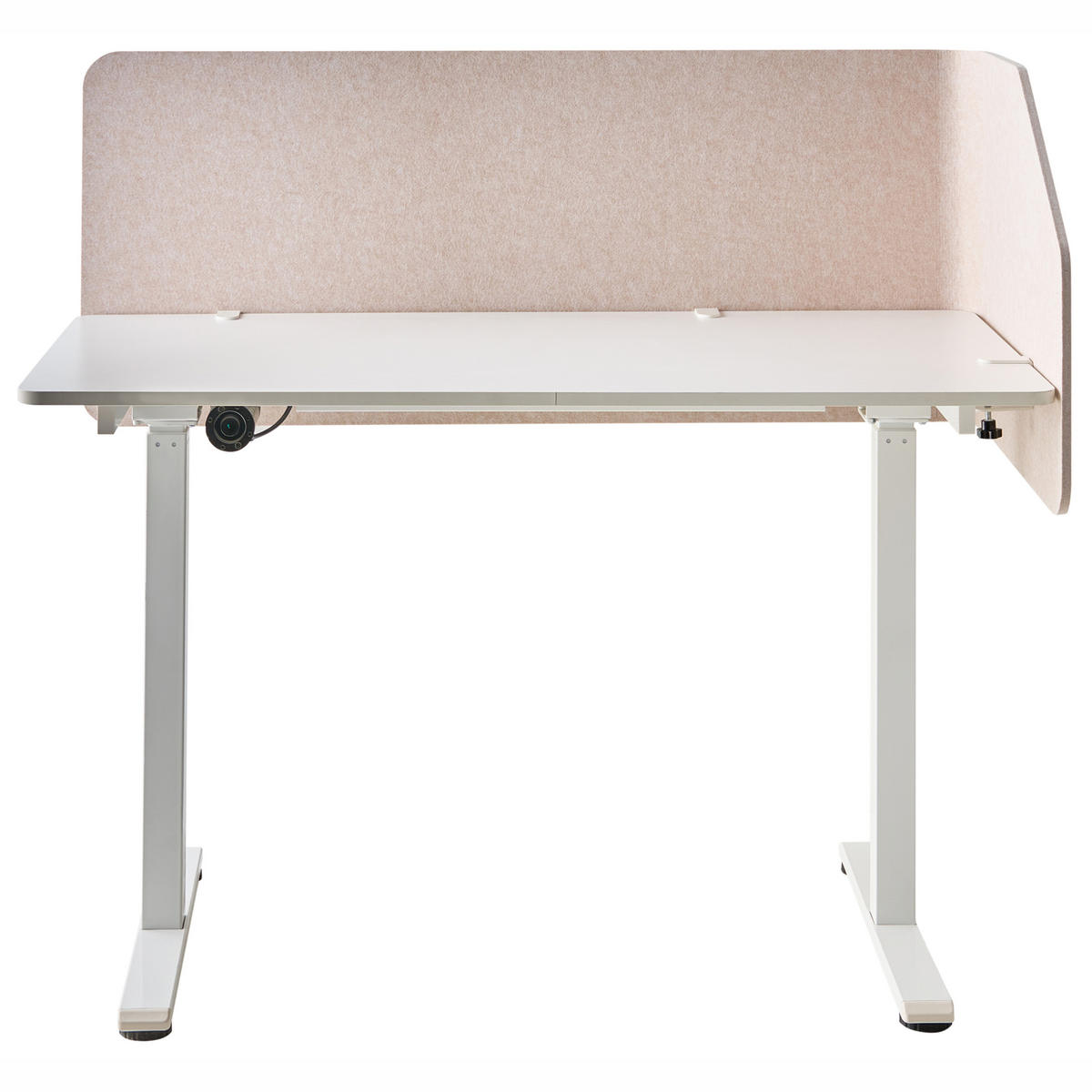 DĚLICÍ STĚNA NA STŮL 120/50 cm Béžová Foldy - béžová, plast (120/50/1cm) - Beliani