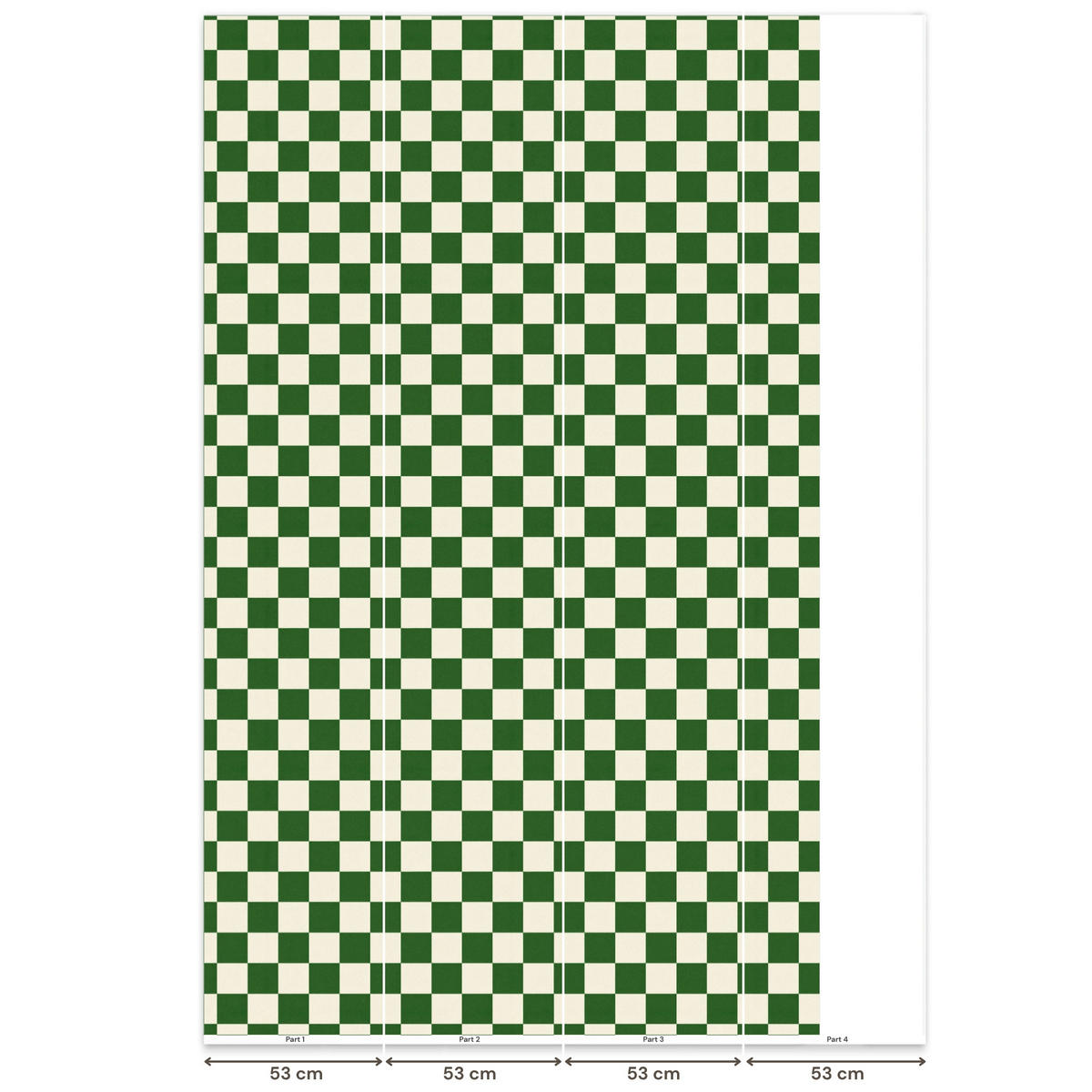KINDERTAPETE - Schachbrett - Muster - Grün - 160x280 cm - Grün, Papier (160/280cm) - OnlyWow