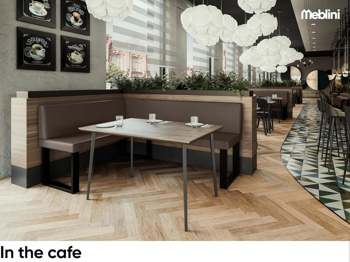 ECKBANK TONI_U - Braun, Leder (128/168cm) - Meblini