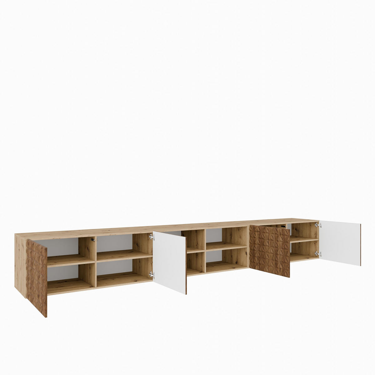 LOWBOARD ROVA 300/41/40 cm, Hängender TV-Schrank Eiche Artisan / Eichefarben - Eichefarben/Eiche Artisan, Holzwerkstoff (300/41/40cm) - MASSENO