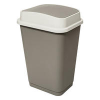 MÜLLEIMER mit Deckel aus Kunststoff 50 l 44/33/60 cm - Grau, Kunststoff (33/60/44cm) - 5five Simply Smart