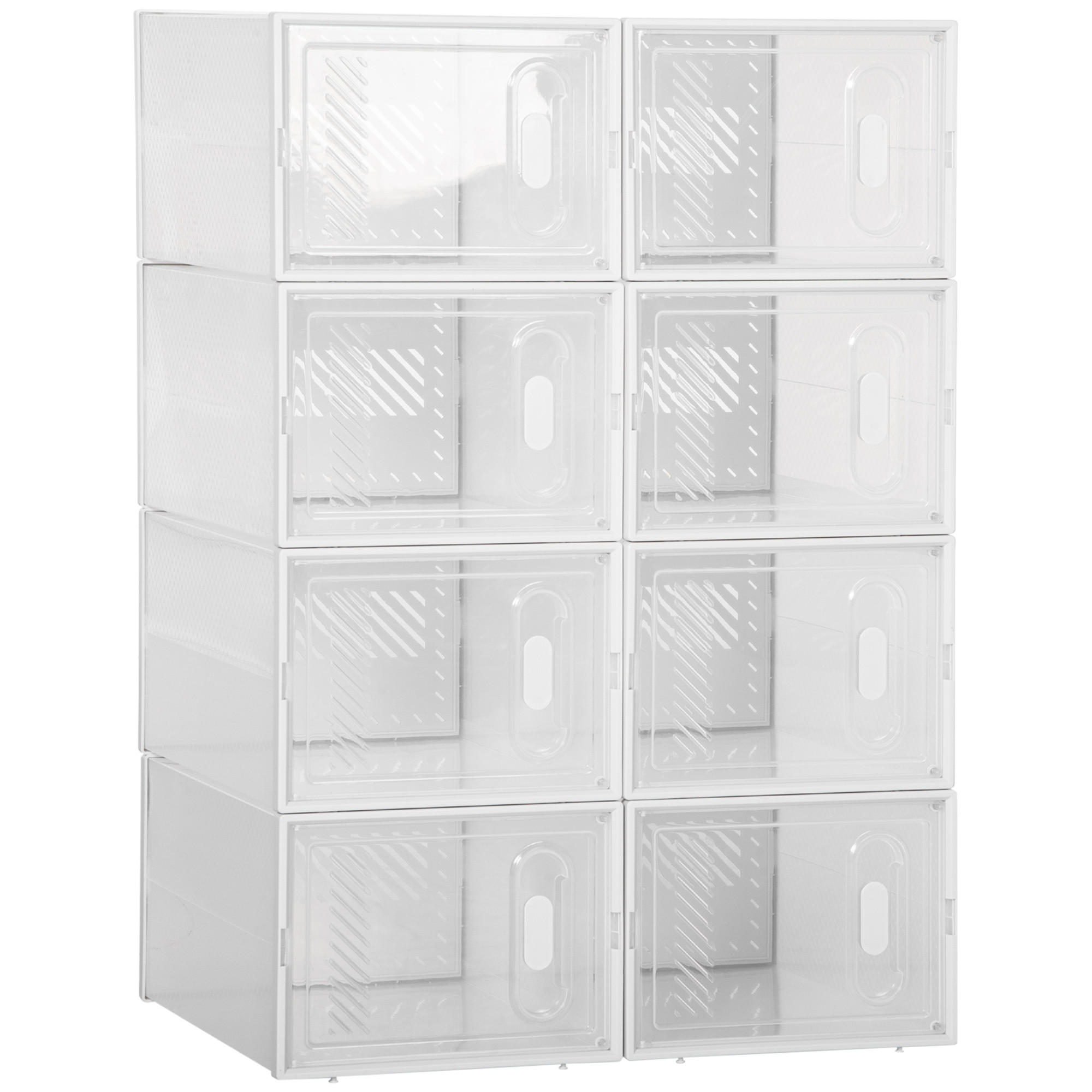 DIY Schuhbox, Kunststoff, Transparent - Transparent, Kunststoff (35/19/25cm) - HOMCOM