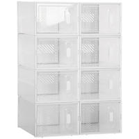 DIY Schuhbox, Kunststoff, Transparent - Transparent, Kunststoff (35/19/25cm) - HOMCOM