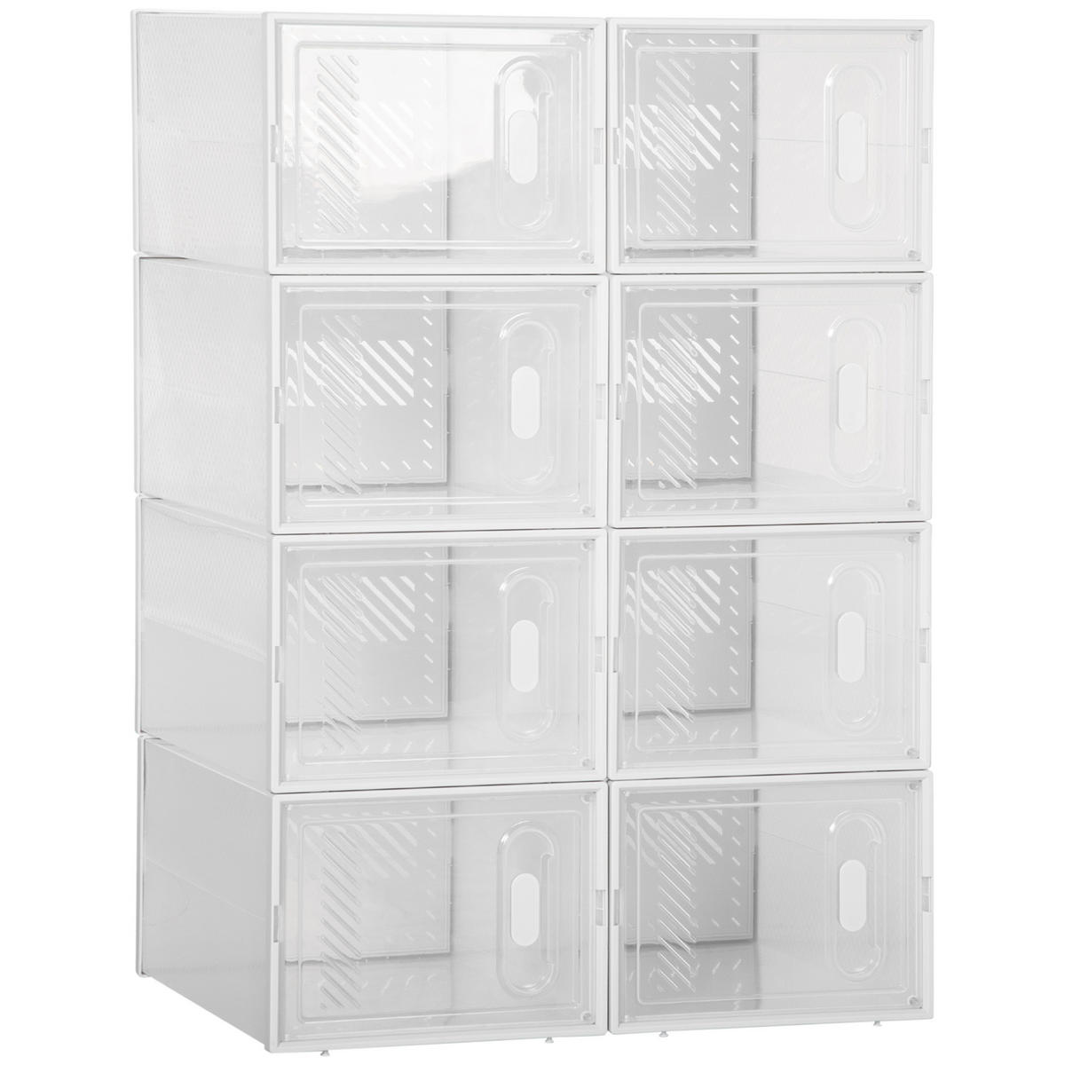 DIY Schuhbox, Kunststoff, Transparent - Transparent, Kunststoff (35/19/25cm) - HOMCOM