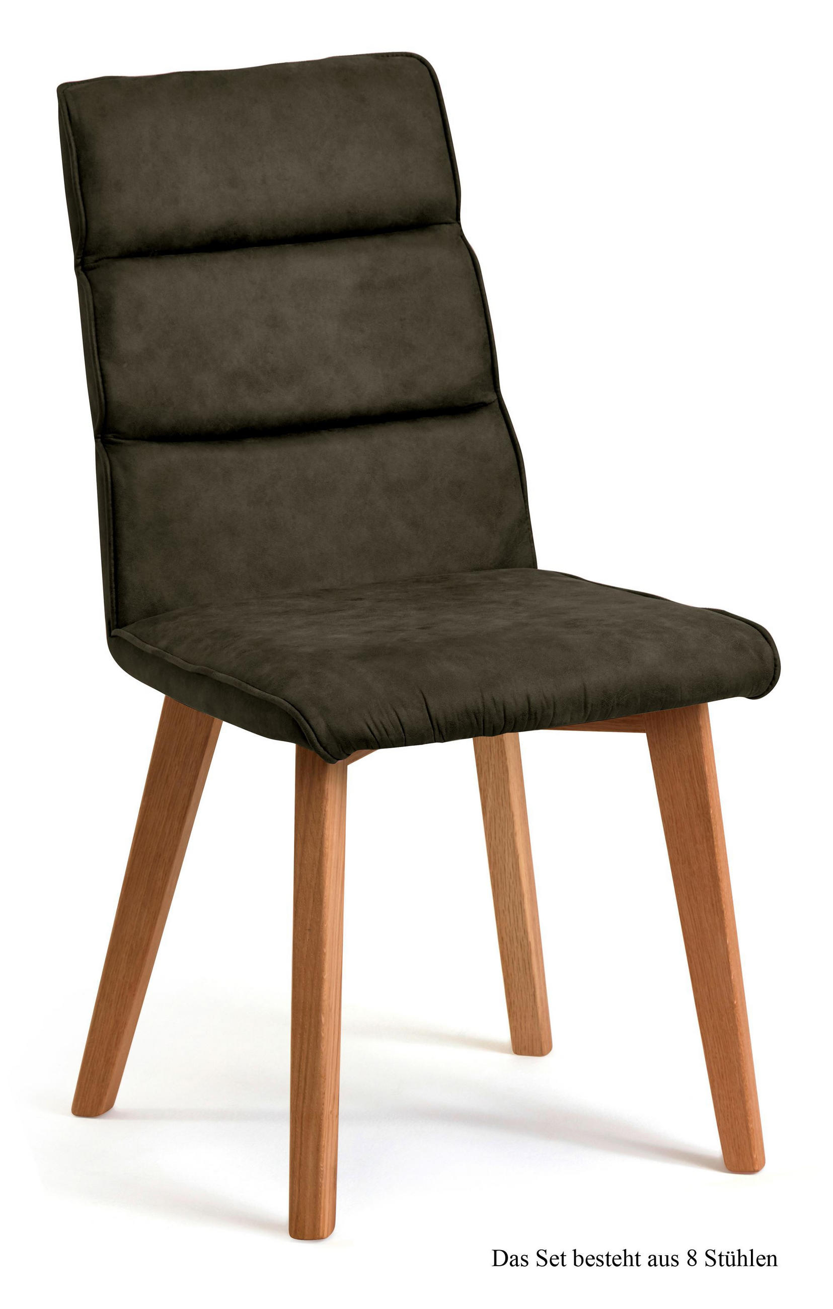 ESSZIMMERSTUHL (8er-Set) Darell 47x92x60 Eiche geölt/Khaki - Dunkelgrün/Eichefarben, Kunststoff (60/92/47cm) - 58aufmkessel