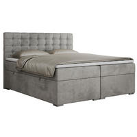 BOXBETT SUSAN 200/200 Hellgrau Velvet - H3 - Hellgrau, Holz/Textil (200/200cm) - MKS