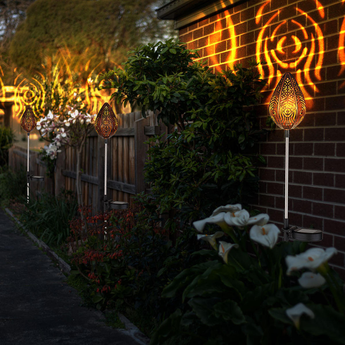 LED AUSSENLEUCHTE Edelstahl Kupfer 2er Set - Kupferfarben, Kunststoff (8/8/85cm) - Globo Lighting