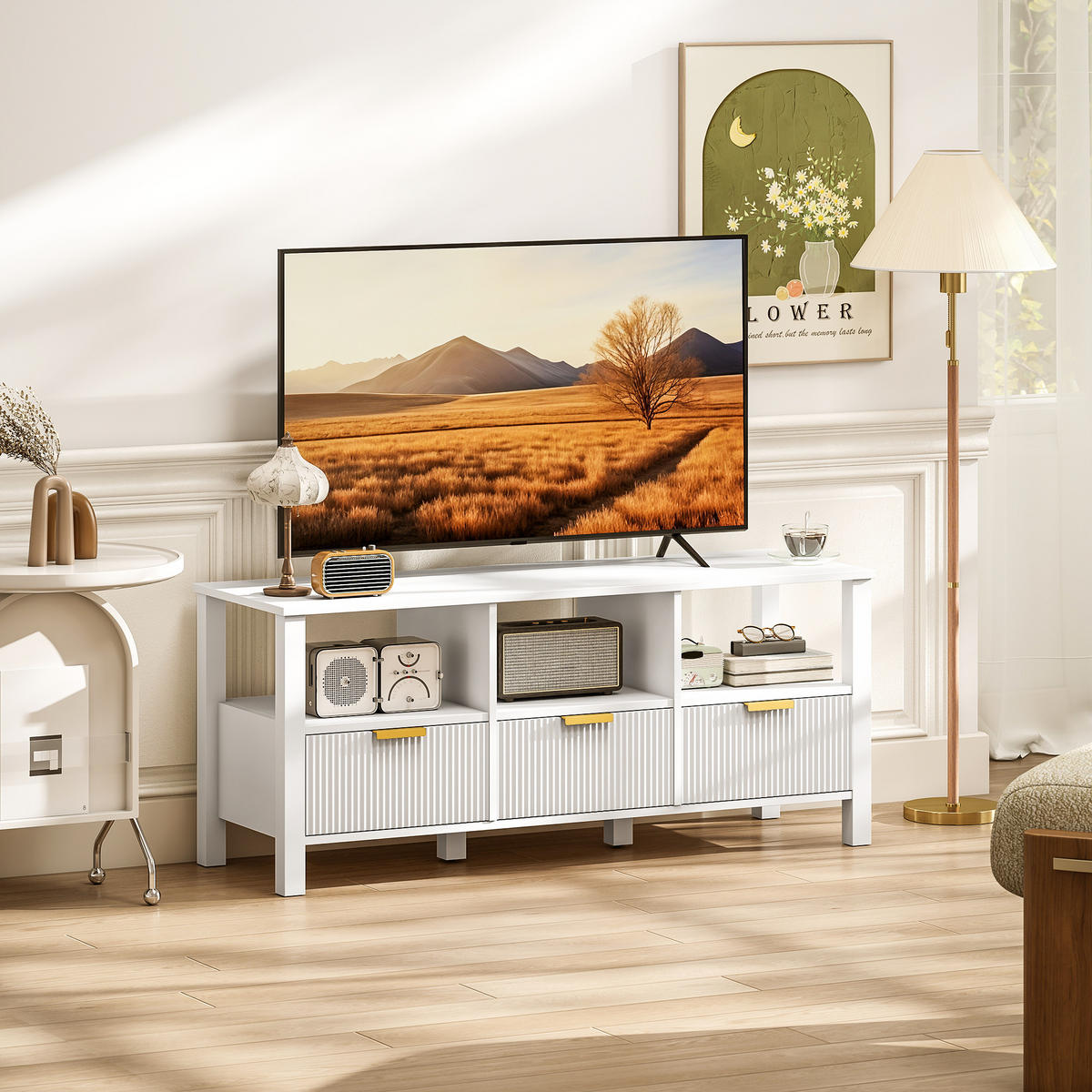TV-MÖBEL Weiß 1 Stück - Weiß, Holzwerkstoff (120/50/39.5cm) - GiPP
