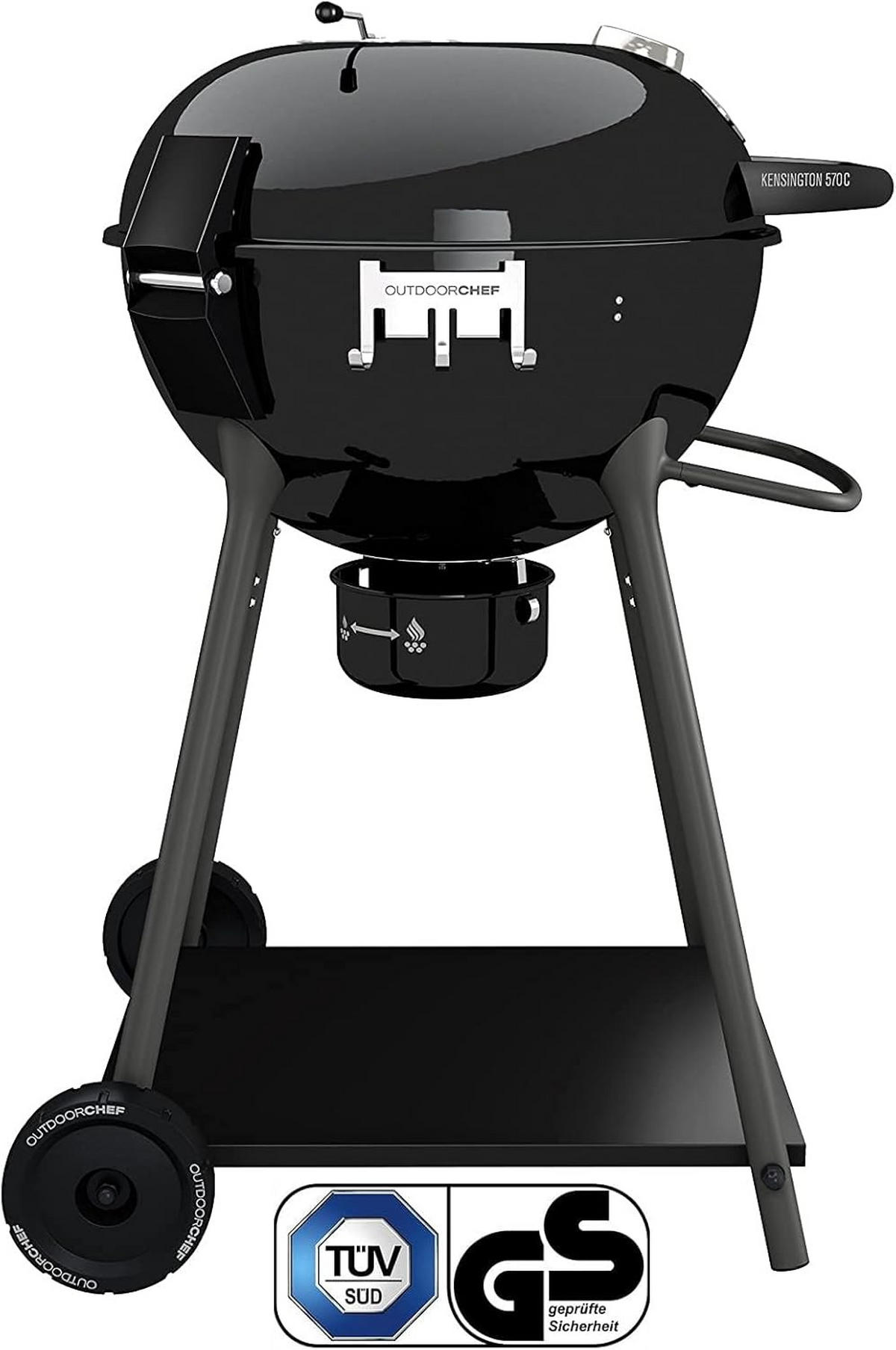 HOLZKOHLEGRILL -Outdoorchef Kensington 570C- Grill Ø54cm - Schwarz, Metall (54/101cm) - JUNG