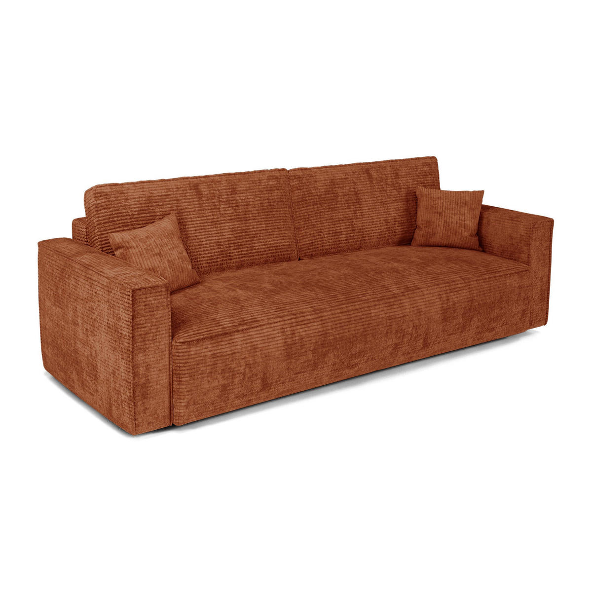 SCHLAFSOFA mit Stauraum Cord Terrakotta 254cm - Dunkelorange/Terracotta, Textil (254/78/95cm) - Premium Interiors