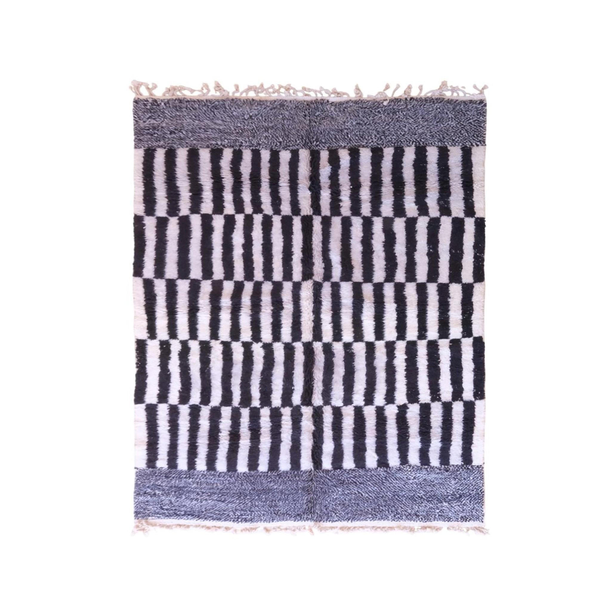 BERBERTEPPICH aus Marokko modern aus Wolle schwarz - Schwarz, Naturmaterialien (252/337cm) - AFK Living