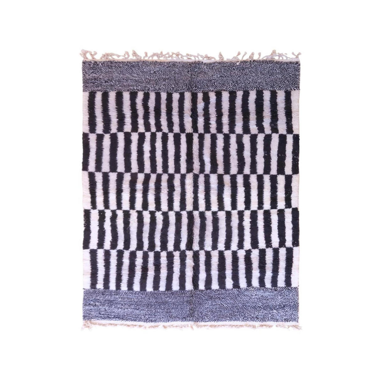 BERBERTEPPICH aus Marokko modern aus Wolle schwarz - Schwarz, Naturmaterialien (252/337cm) - AFK Living