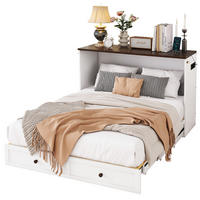 POLSTERBETT aus Kiefernholz und MDF 140x200 cm in Weiß mit USB & Steckdose - Weiß, Holz (140/200cm) - Modfu