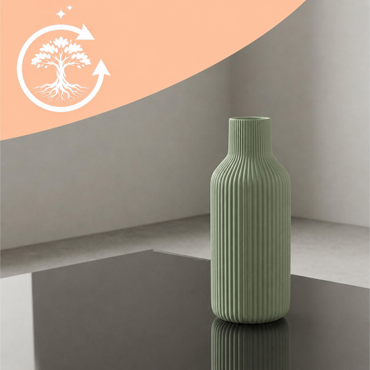 VASER Salviagröna 3-pack keramik - Grön, Keramik (24cm) - Relaxdays