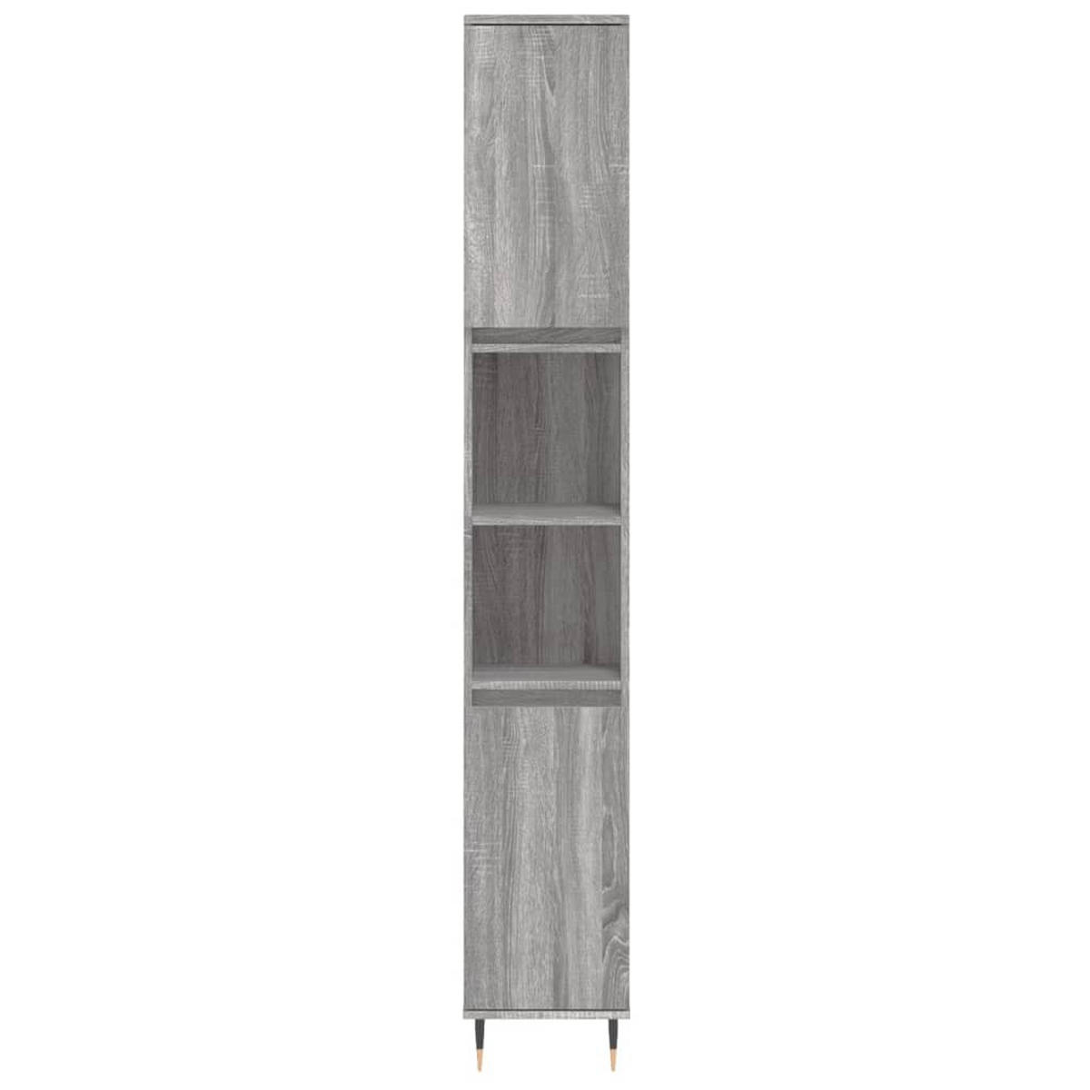 BADMÖBEL-SET 3-TLG. Grau Sonoma Holzwerkstoff - Grau, Holzwerkstoff (30/190/30cm) - vidaXL