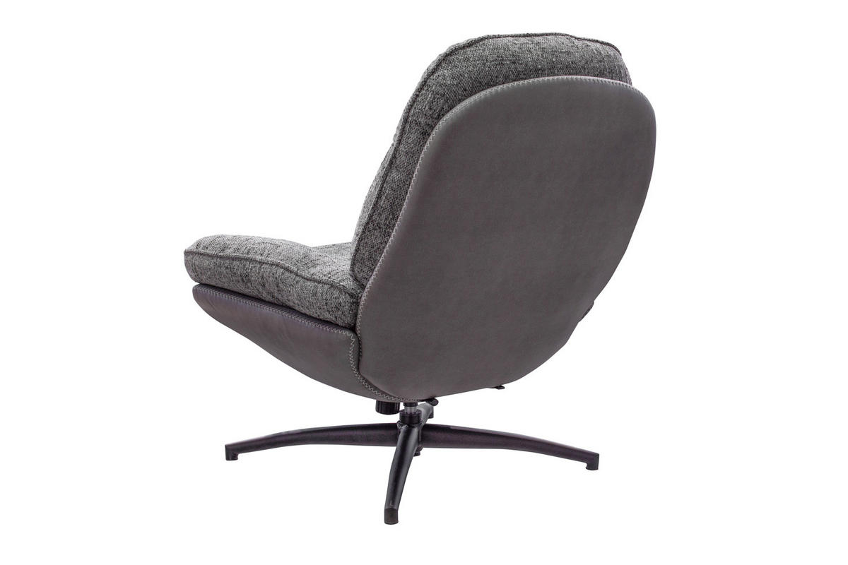 DREHSESSEL Genua, Webstoff, Grau - Grau, Textil (93/99/78cm) - dasmöbelwerk