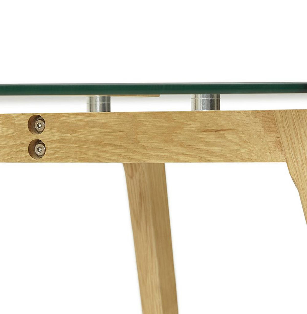ESSTISCH – Glas Holz 120x80 cm kompakt modern - Transparent/Beige, Glas/Eichenholz (80/120/75cm) - KADIMA DESIGN
