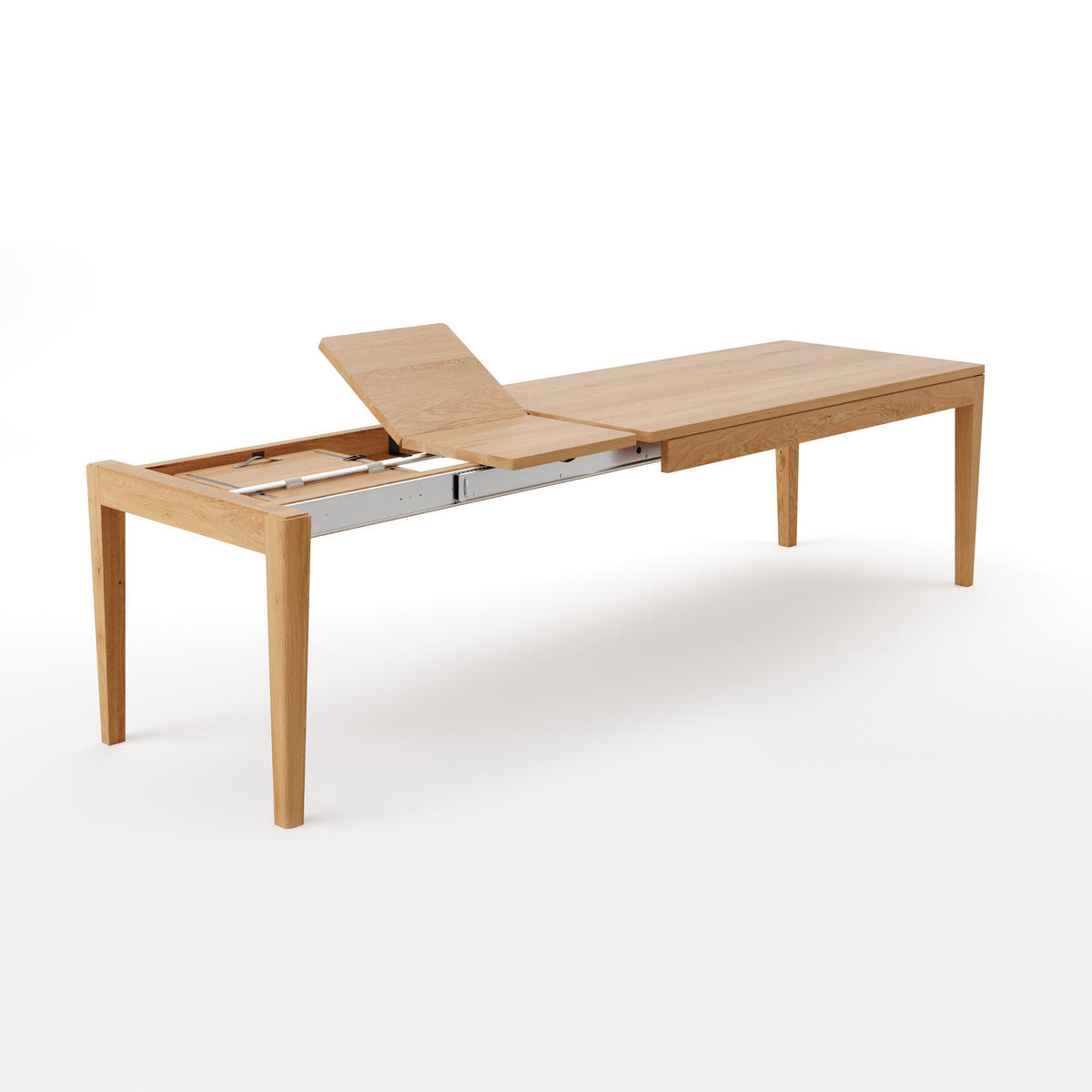 TISCH Ausziehbar Butterfly aus massivem Eichenholz 160x90 cm + Tischverlängerungen 2x50 cm - Eichefarben/Braun, Holz (160/90/75cm) - Danzz