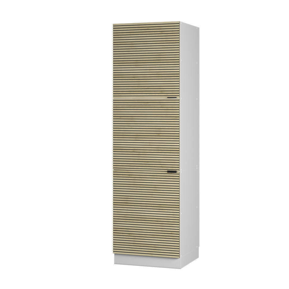 HÖGSKÅP Fame-Line, Ekpanel/Vit, 60 cm Ekfärgad, Vit 206.8/60/58.1 cm