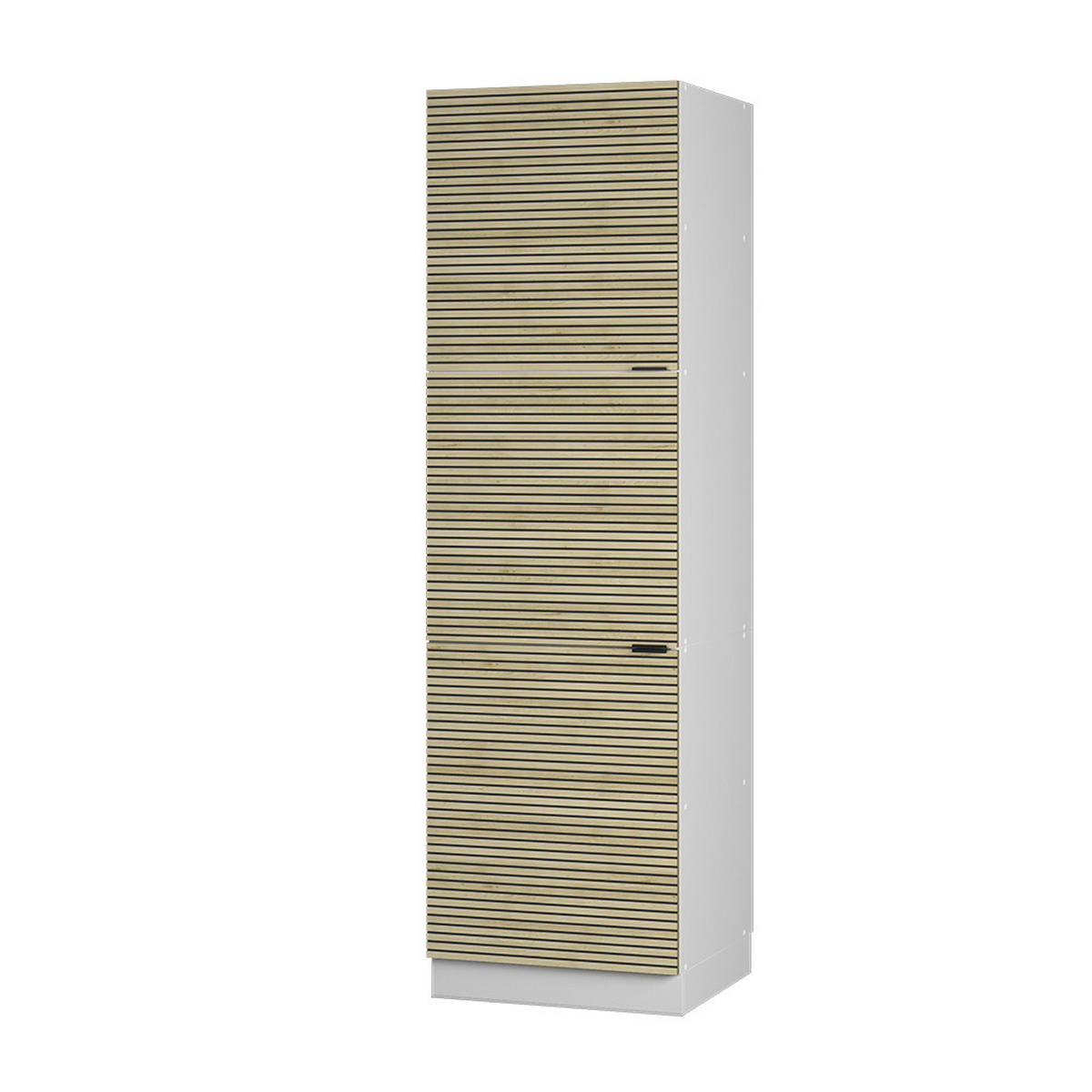 HERDUMBAUSCHRANK Fame-Line Eiche Paneel 60 cm - Eichefarben/Weiß, Holzwerkstoff (60/206.8/58cm) - Vicco