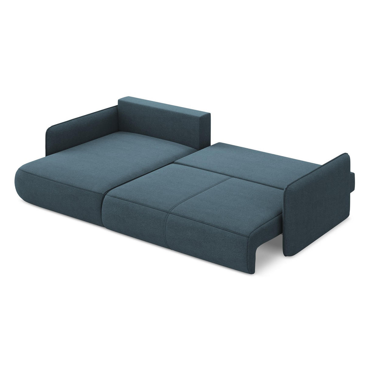 ECKSOFA mit Schlaffunktion Strukturstoff Stoff Blau - Blau/Blaugrau, Kunststoff/Textil (148/240cm) - LaMiaSofa