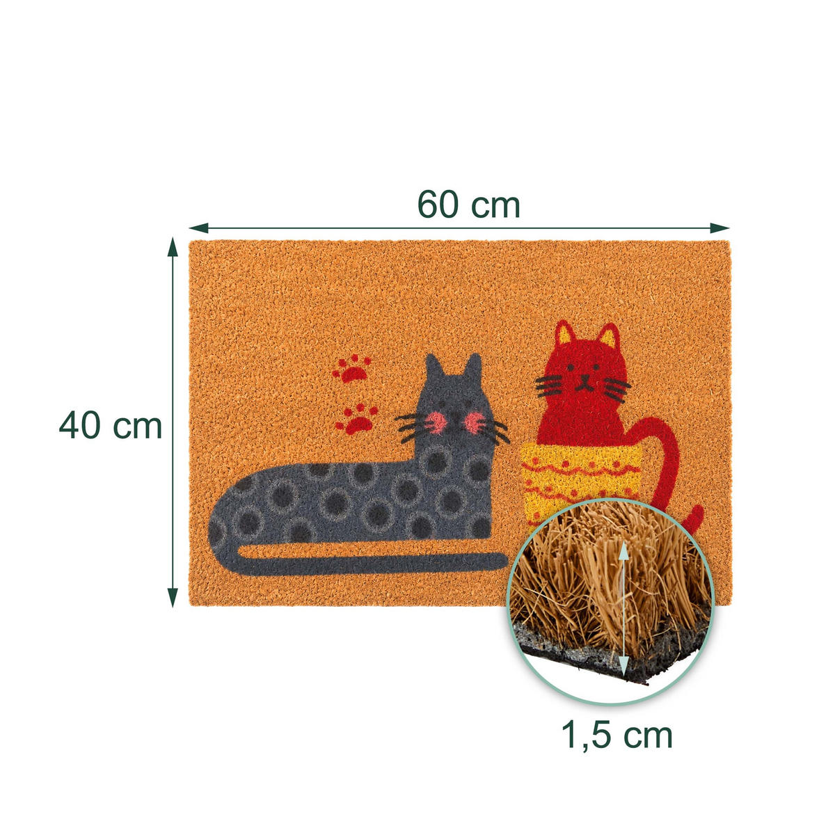 ROHOŽ - viacfarebná, textil/plast (60/40cm) - Relaxdays
