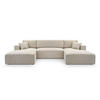 WOHNLANDSCHAFT Catea Weiß 364/145/85 cm mit Schlaffunktion - Creme/Schwarz, Kunststoff/Textil (364/84/145cm) - AX Living