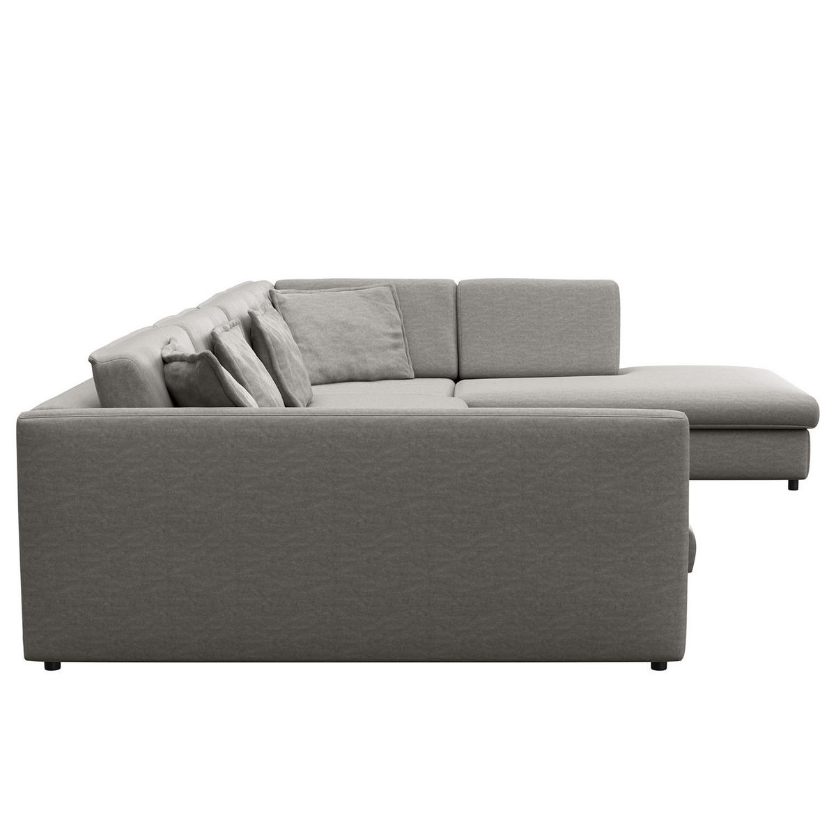 WOHNLANDSCHAFT - Schwarz/Grau, Kunststoff/Textil (431/84/272cm) - home24