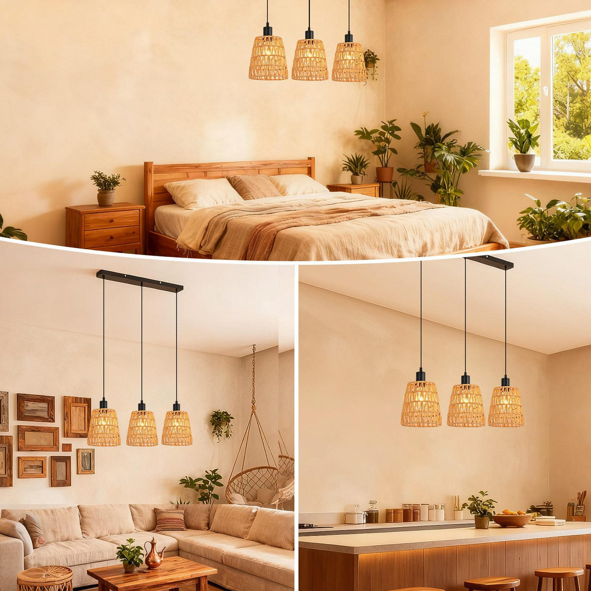 PENDELLEUCHTE BAKER Ⅲ 70/56/120 cm - Schwarz, Metall (70/56/120cm) - Nettlife