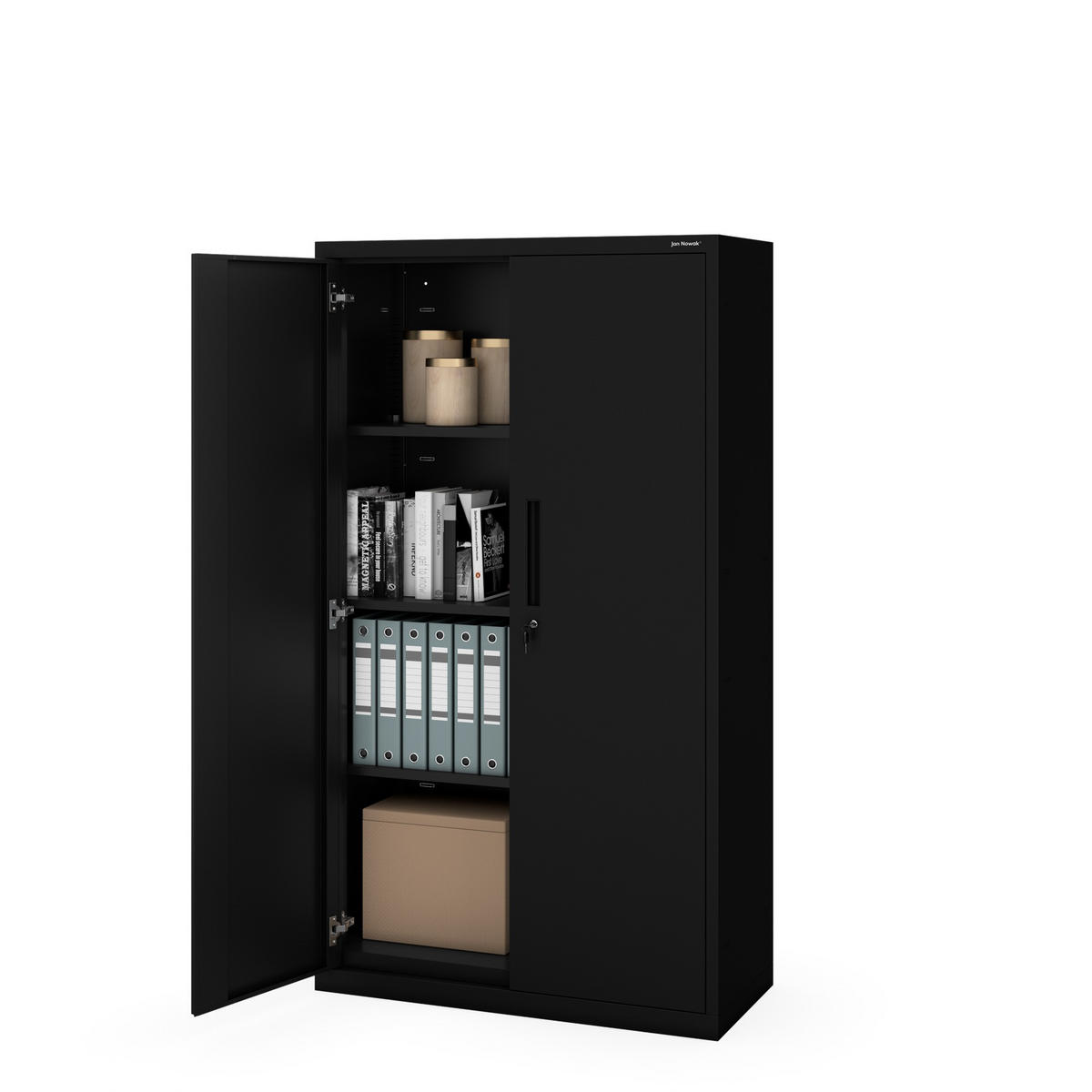 METALLSCHRANK Megan - Schwarz, Metall (90/160/40cm)