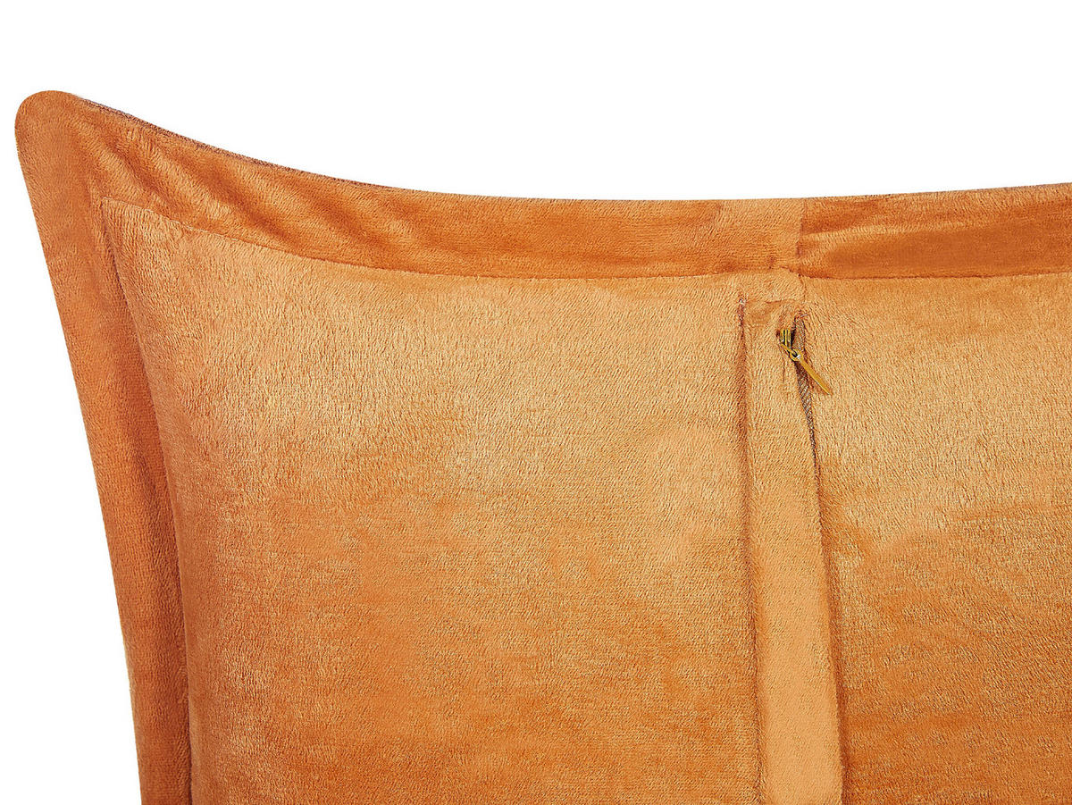DEKOKISSEN CORD 2er-Set Orange 43/43 cm Zinnia - Orange, Textil (43/43cm) - Beliani