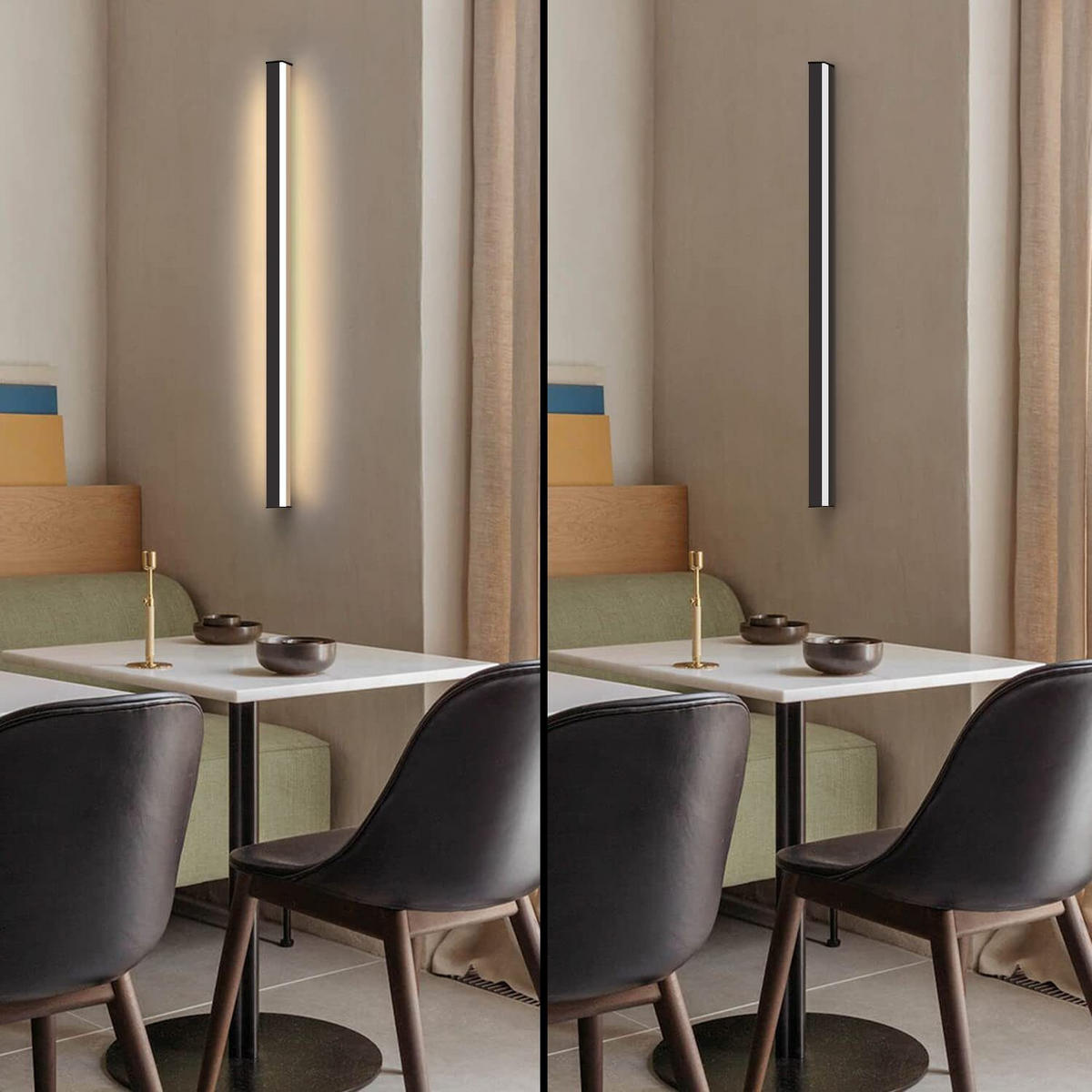 LED-WANDLEUCHTE Glisten 2.5/3.8/60 cm - Schwarz, Metall (3.8/60/2.5cm) - ZMH