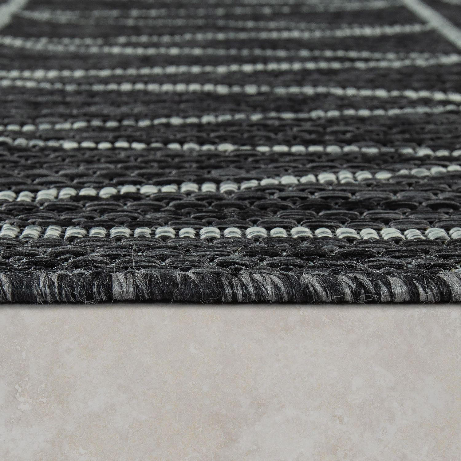 Thumbnail - Paco Home Outdoorteppich, Schwarz, Textil, Rechteckig, 160x220 cm, strapazierfähig, für Fußbodenheizung geeignet, Teppic...