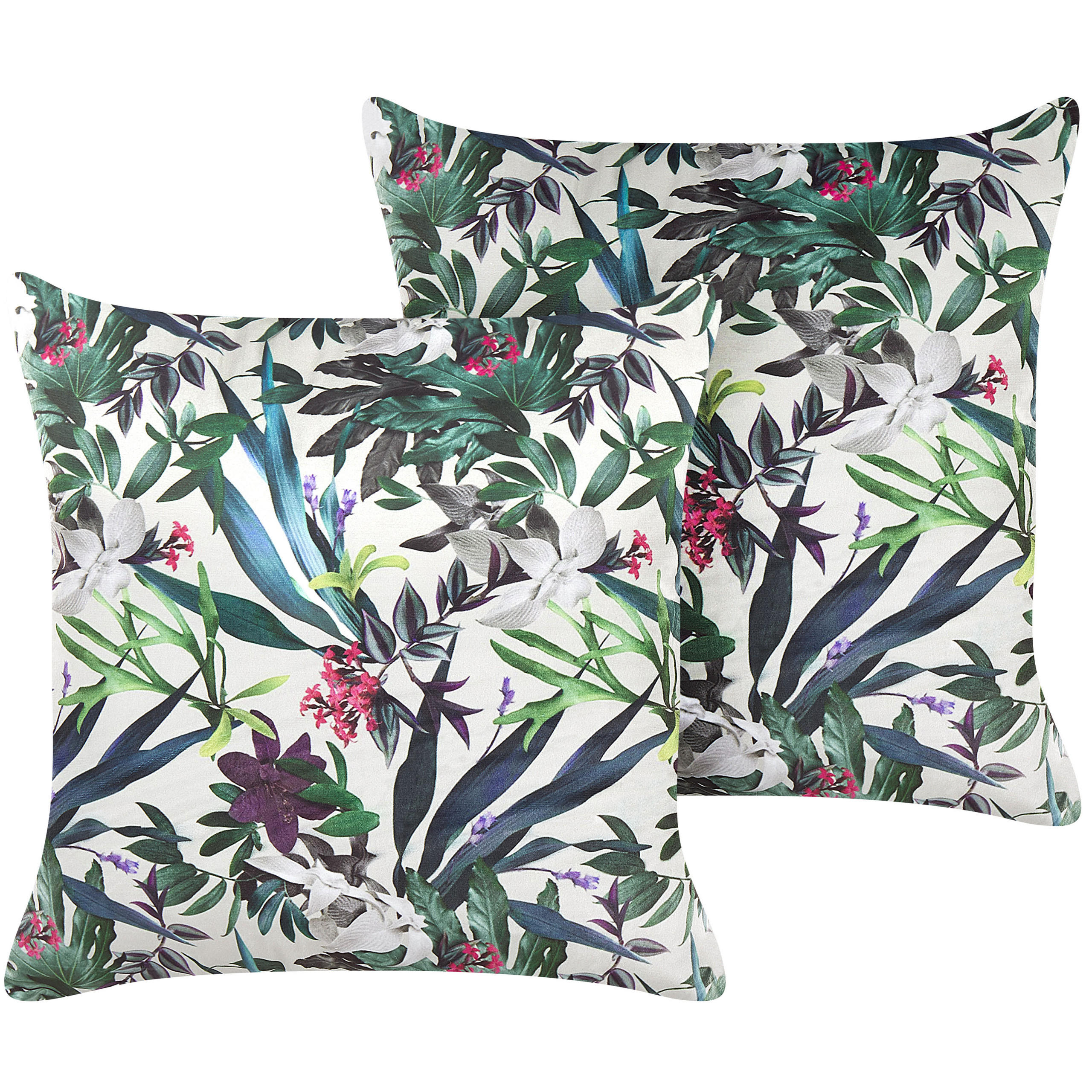 DEKOKISSEN 2er-Set Grün 45/45 cm Gasteria - Grün, Textil (45/45cm) - Beliani