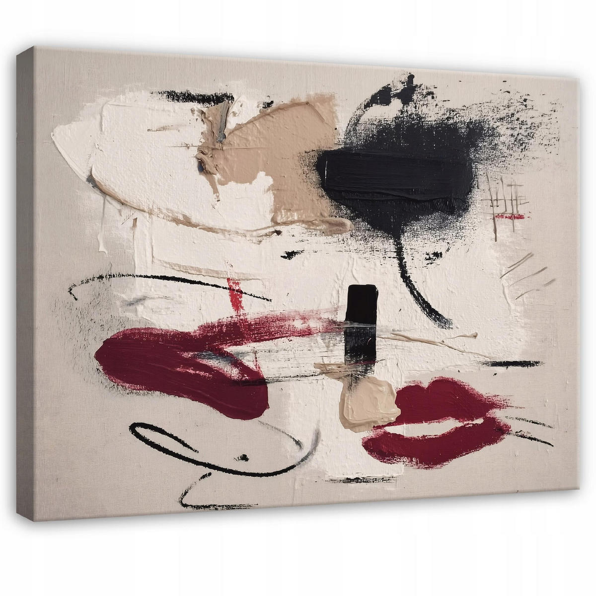 LEINWANDBILD Abstrakt Morceau Beige 60x40 cm - Multicolor, Holzwerkstoff (60/40cm) - Wallarena