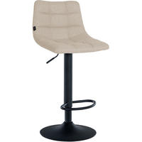 BARHOCKER James Stoff schwarz creme - Schwarz/Naturfarben, Textil/Metall (43/108.5/46.5cm) - TPFLiving