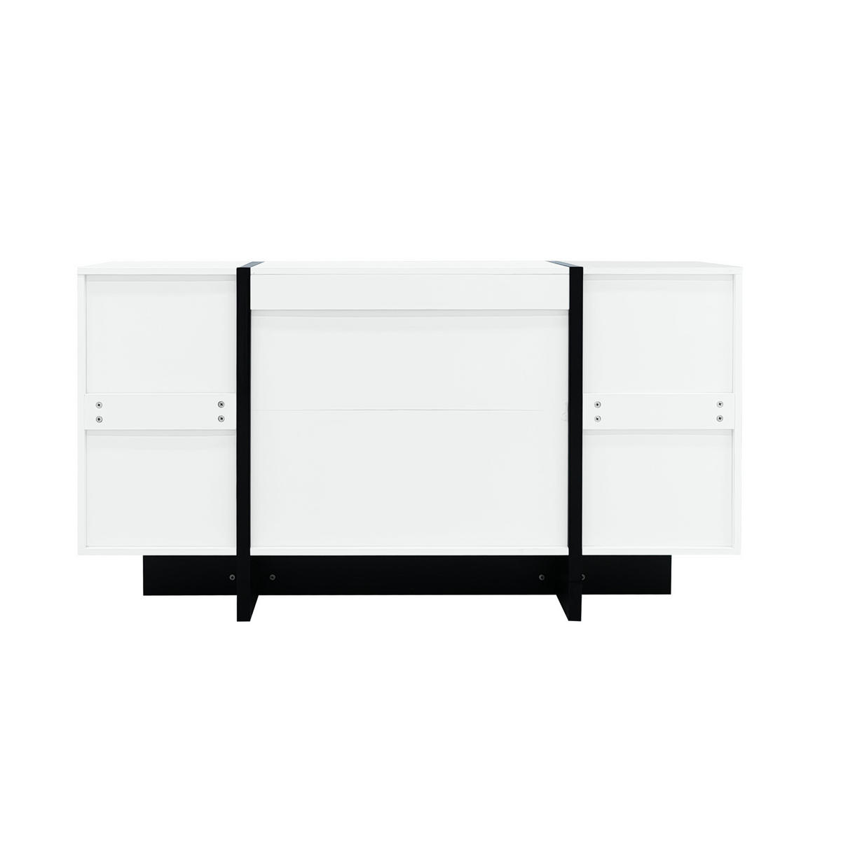 SIDEBOARD 150/40/80,5 cm mit 2 Türen & 4 Schubladen in Weiß Hochglanz - Weiß, Holzwerkstoff (150/80.5/40cm) - BEAOK