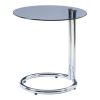 BEISTELLTISCH Ylivieska - Chromfarben/Grau, Glas/Metall (44.5/44.5/46cm) - [en.casa]