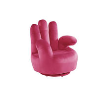 FINGERSESSEL drehbar - Samt - Fuchsia - CATCHY - Pink, Textil (78/89/82cm) - Vente-Unique